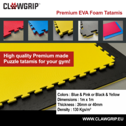 TATAMI KAMPFSPORTMATTE 4cm PREMIUM schwartz/gelb EVA Schaum – Bild 18